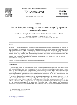 Effect of absorption enthalpy on temperature