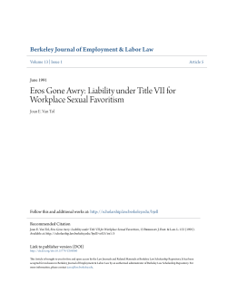 Eros Gone Awry: Liability under Title VII for Workplace Sexual