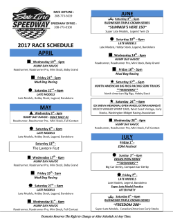 2017 schedule - Stateline Speedway