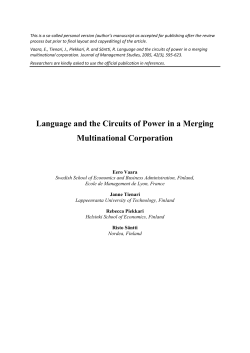 Language and the Circuits of Power in a Merging Multinational