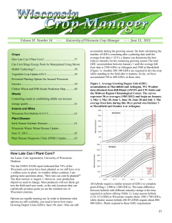 57 How Late Can I Plant Corn? Volume 20 Number 14