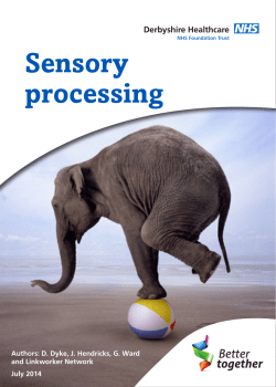 Sensory processing - Derbyshire Healthcare NHS Foundation Trust