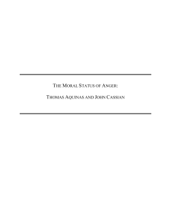 the moral status of anger - University of St. Thomas