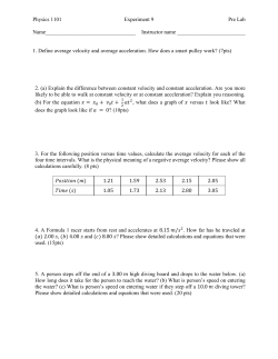 Physics 1101 Experiment 9 Pre Lab