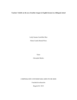 Teachers` beliefs on the use of mother tongue in English lessons in