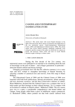 canons and contemporary danish literature