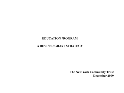Education Program A Revised Grant Strategy