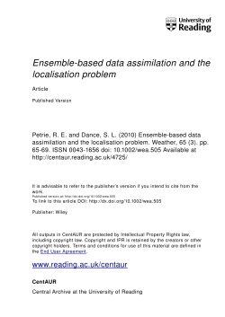 Ensemble-based data assimilation and the localisation problem