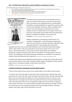 AO4 &ndash; The White Devil: exploring the context of Webster`s