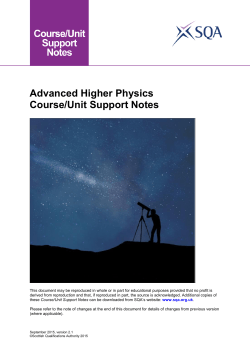 Advanced Higher Physics Course/Unit Support Notes
