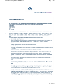 IATA Live Animals container requirements