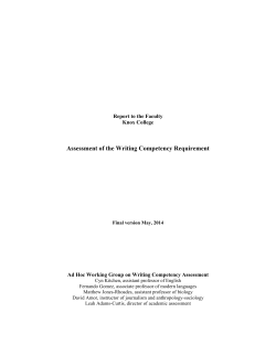 Writing Competency Report