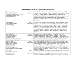 TEXAS SAG-AFTRA STUNT PERFORMER DIRECTORY