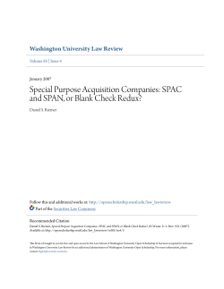 Special Purpose Acquisition Companies: SPAC and SPAN, or Blank