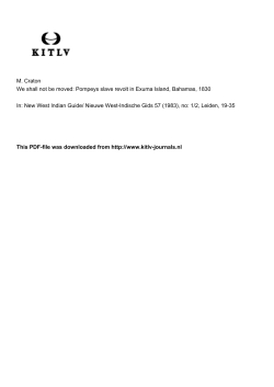 Pompeys slave revolt in Exuma Island, Bahamas, 1830 In