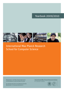 IMPRS-CS Yearbook 2009/2010 - International Max Planck