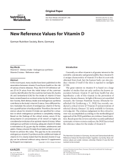 New Reference Values for Vitamin D