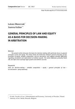 general principles of law and equity as a basis for