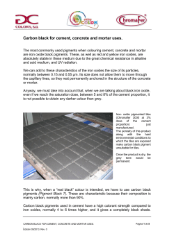 Carbon black for cement, concrete and mortar uses.