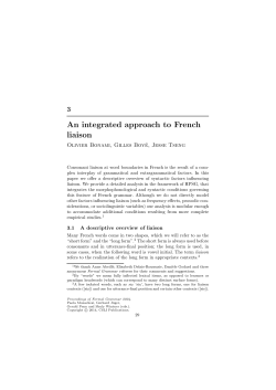 An integrated approach to French liaison