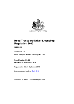 Road Transport (Driver Licensing) Regulation 2000 (ACT)