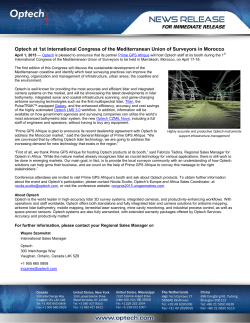 Optech at 1st International Congress of the Mediterranean Union of