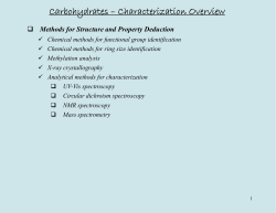 Characterization of Carbohydrates