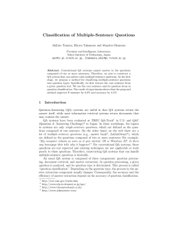 Classification of Multiple-Sentence Questions