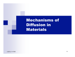 Mechanisms of Diffusion in Materials