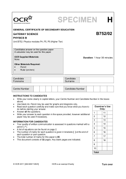 Unit B752/02 - Physics modules P4, P5, P6