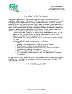 Starting Your Own Food Journal