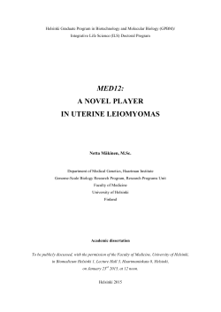 MED12: a novel player in uterine leiomyomas