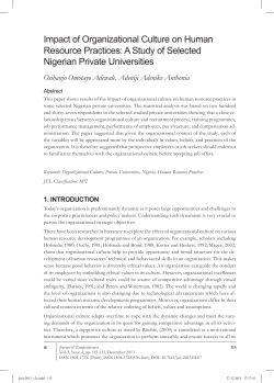 Impact of Organizational Culture on Human Resource Practices: A