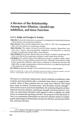 A Review of the Relationship Among Knee Effusion, Quadriceps