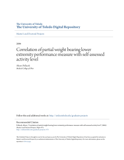 Correlation of partial weight bearing lower extremity performance