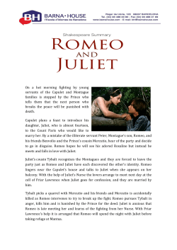 On a hot morning fighting by young servants of the Capulet and