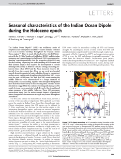 Seasonal characteristics of the Indian Ocean Dipole during the