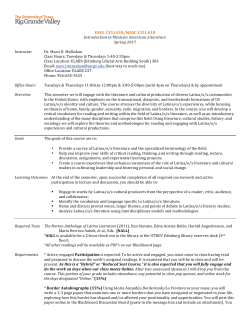 Syllabus - University of Texas Rio Grande Valley