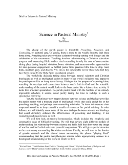 Ted Peters, &ldquo;Science in Pastoral Ministry&rdquo;