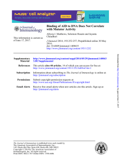 Binding of AID to DNA Does Not Correlate with Mutator Activity