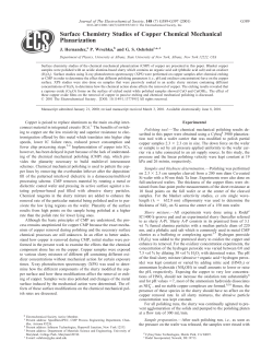 Surface Chemistry Studies of Copper Chemical Mechanical