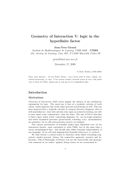 Geometry of Interaction V: logic in the hyperfinite factor