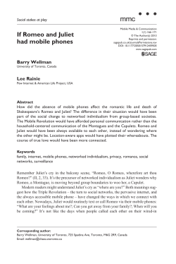 If Romeo and Juliet had mobile phones