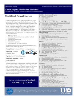 Certified Bookkeeper - University of Houston
