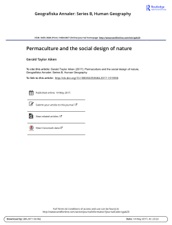 Permaculture and the social design of nature - ORBilu
