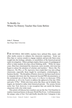 To Boldly Go Where No History Teacher Has Gone Before