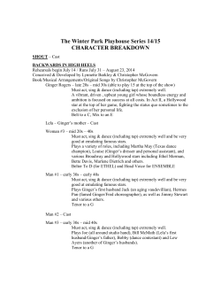 The Winter Park Playhouse Series 14/15 CHARACTER BREAKDOWN