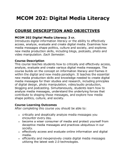 MCOM 202: Digital Media Literacy