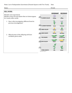 Notes: Law of Independent Assortment