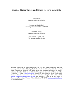 Capital Gains Taxes and Return Volatility